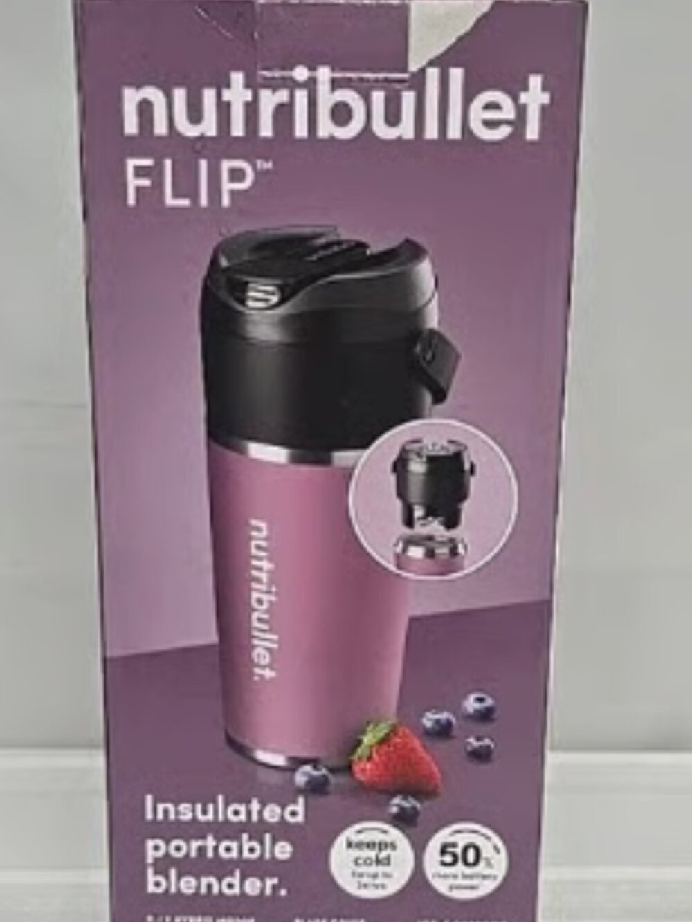 NutriBullet Flip Insulated Portable Rechargeable Blender, Purple